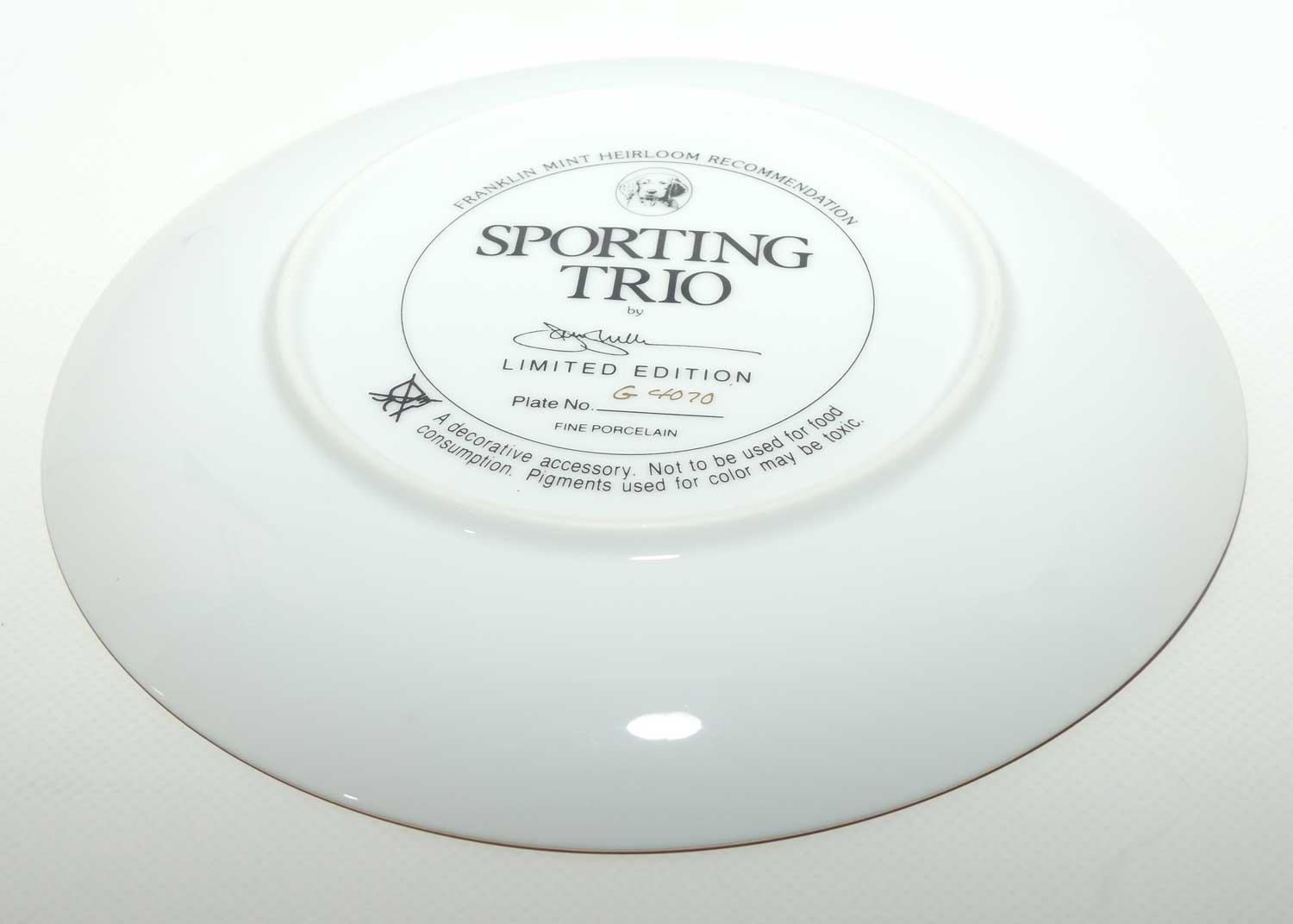 Franklin Mint | Sporting Trio plate by James Killen