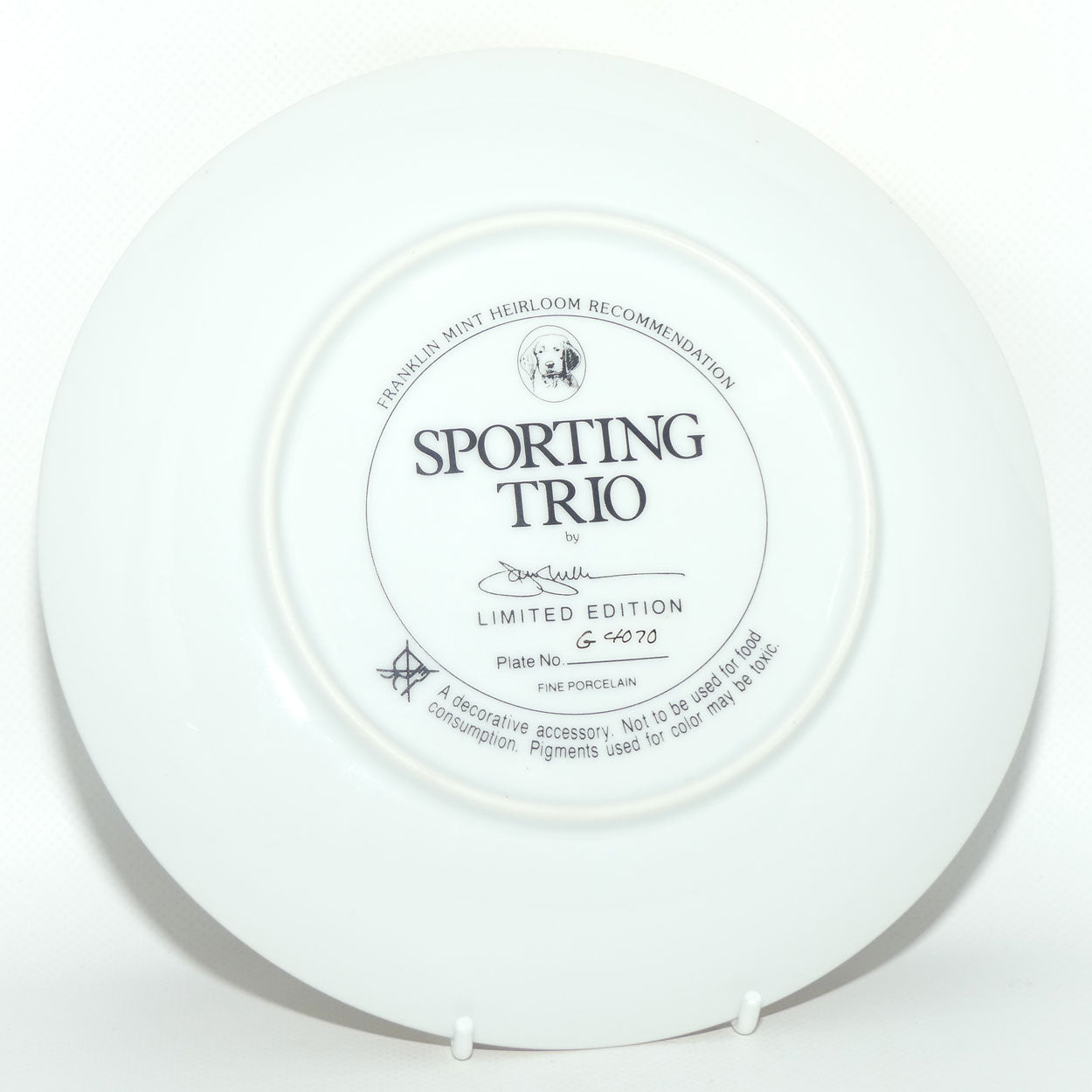 Franklin Mint | Sporting Trio plate by James Killen
