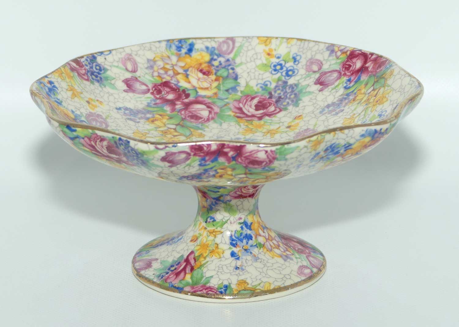 Royal Winton Chintz Spring pattern fluted edge comport