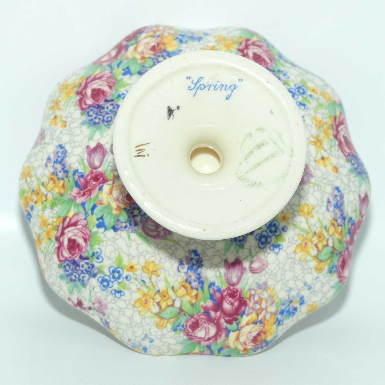 Royal Winton Chintz Spring pattern fluted edge comport