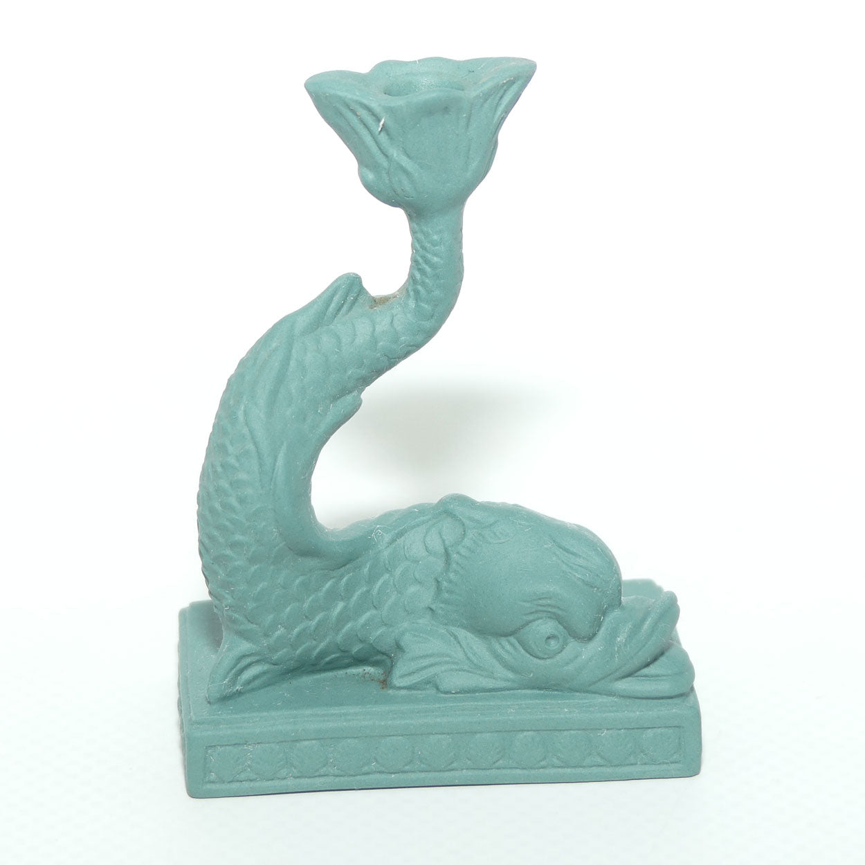 Wedgwood Spruce miniature taper holder | Neoclassical Dolphin