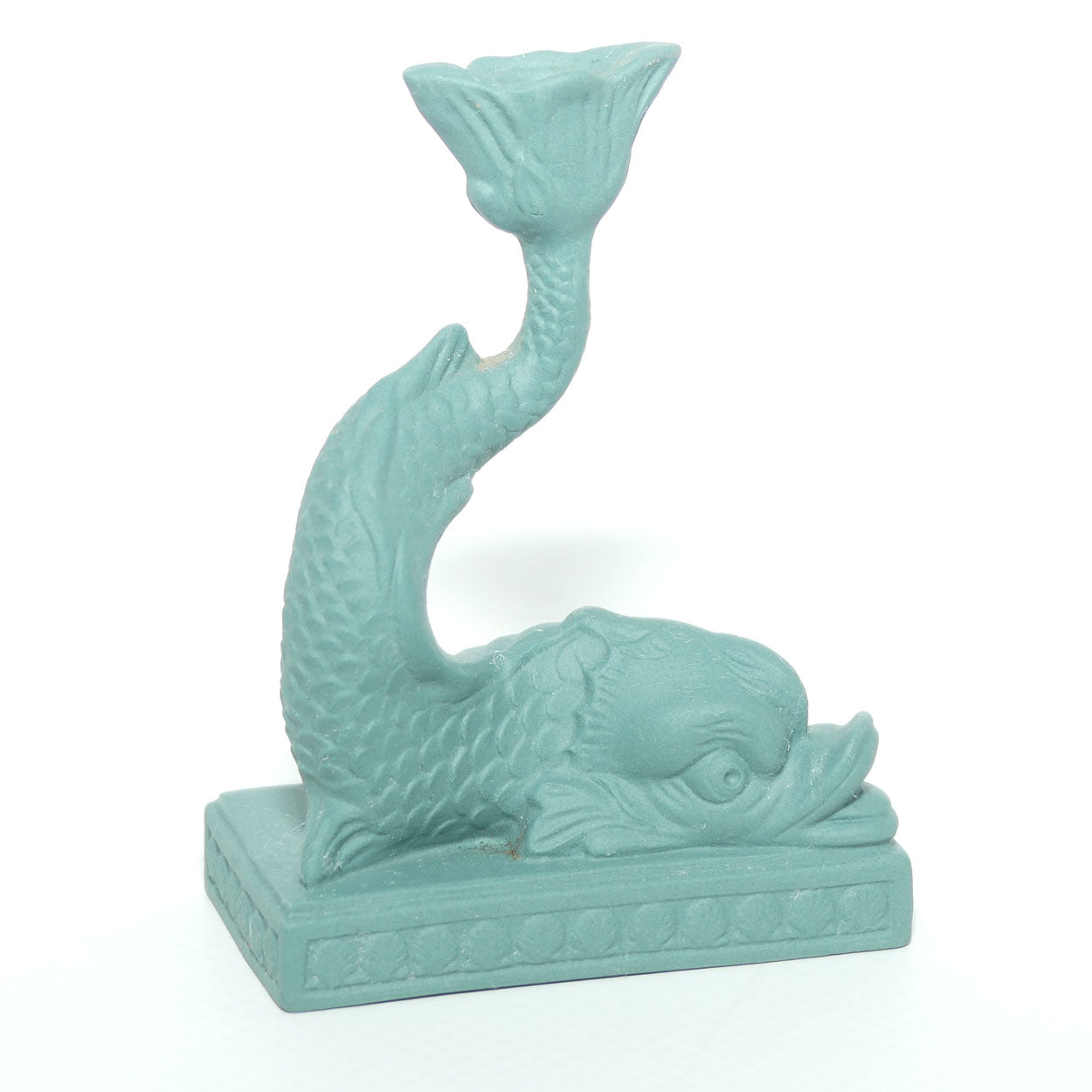 Wedgwood Spruce miniature taper holder | Neoclassical Dolphin