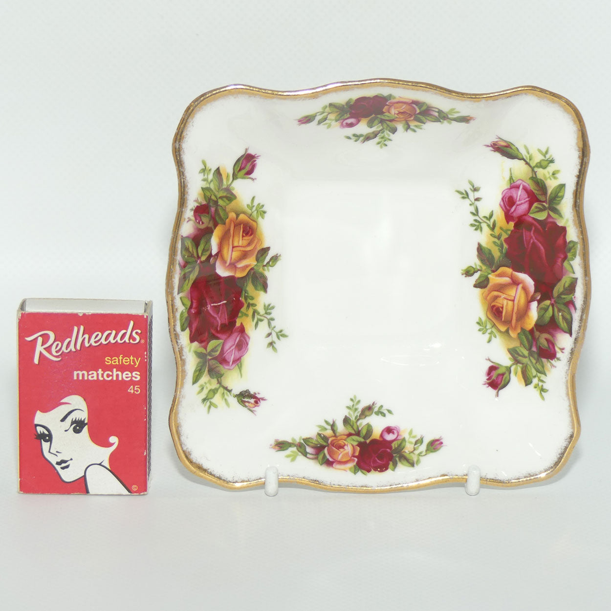 Royal Albert Bone China England Old Country Roses Square Dish | Early Backstamp