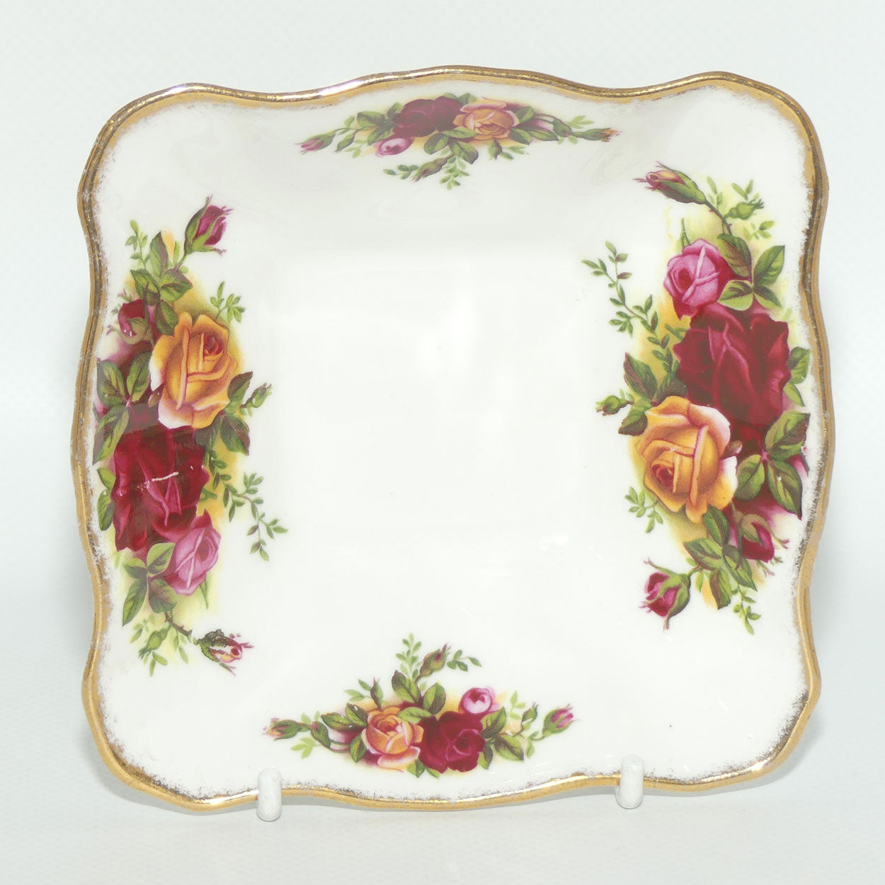 Royal Albert Bone China England Old Country Roses Square Dish | Early Backstamp