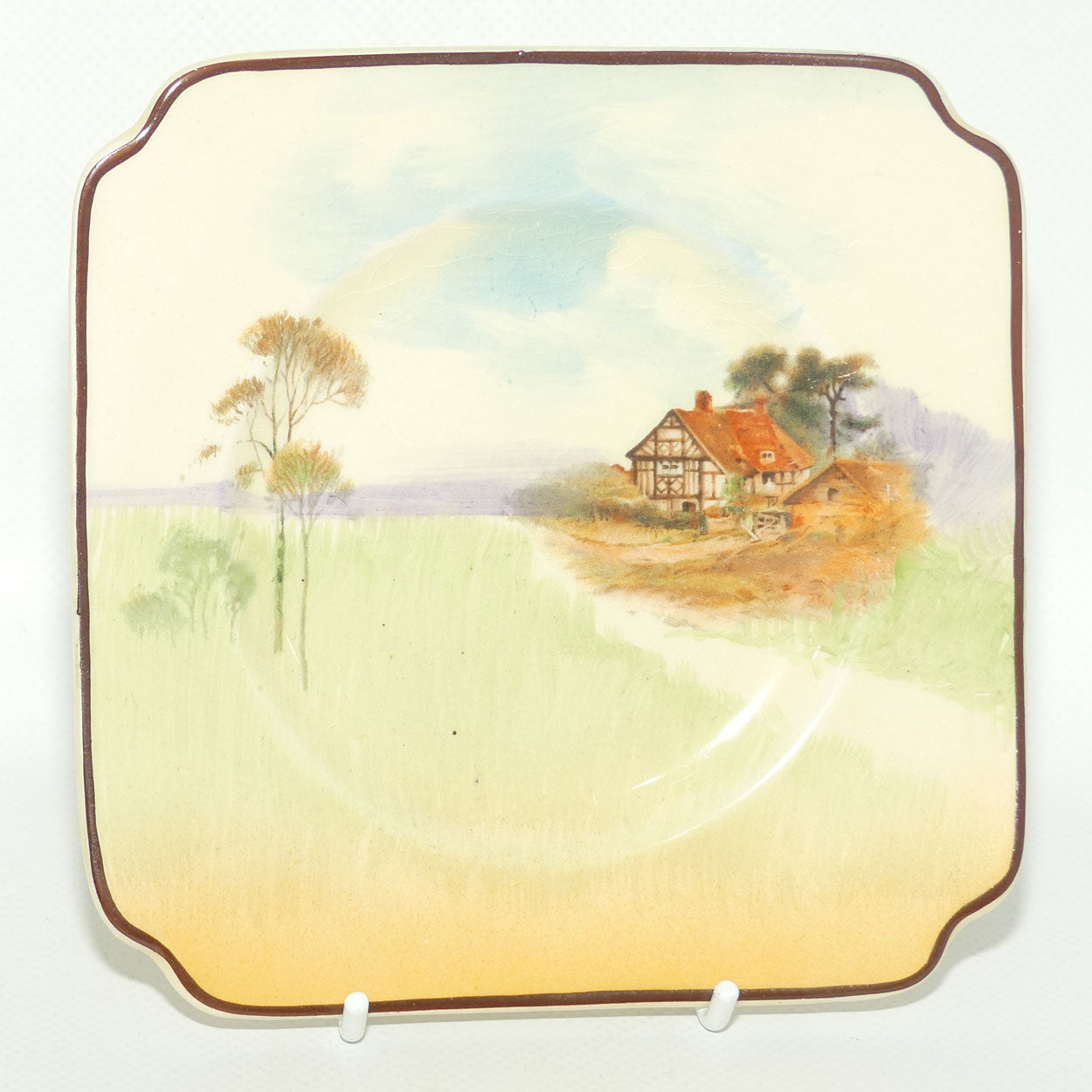 Royal Doulton English Cottages square tea plate D4987 | Scene 4