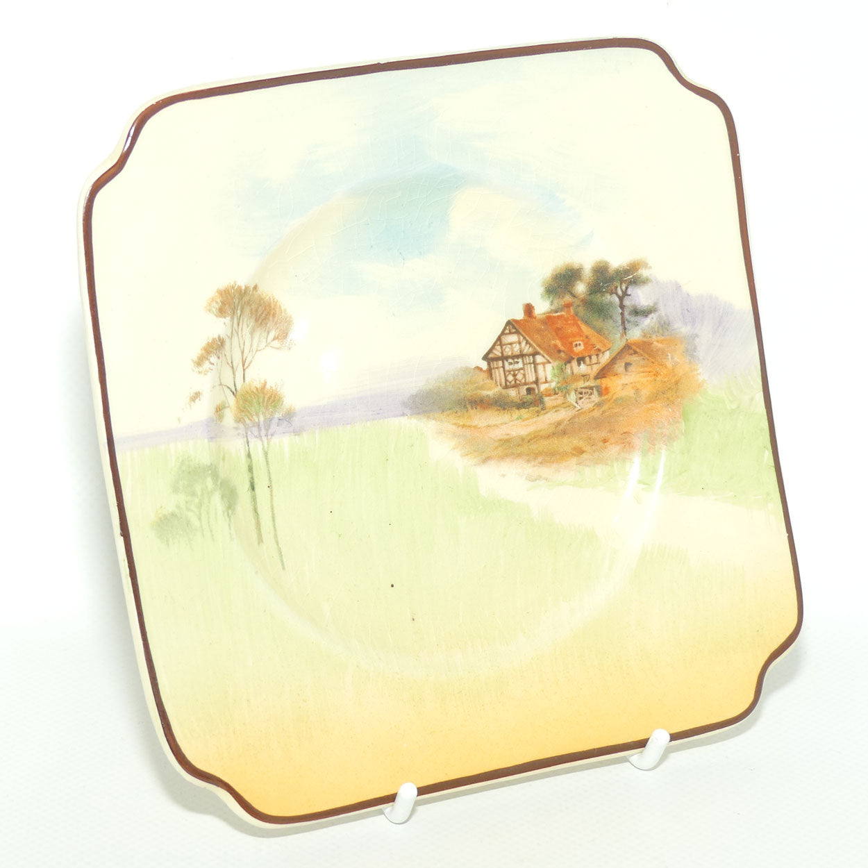 Royal Doulton English Cottages square tea plate D4987 | Scene 4