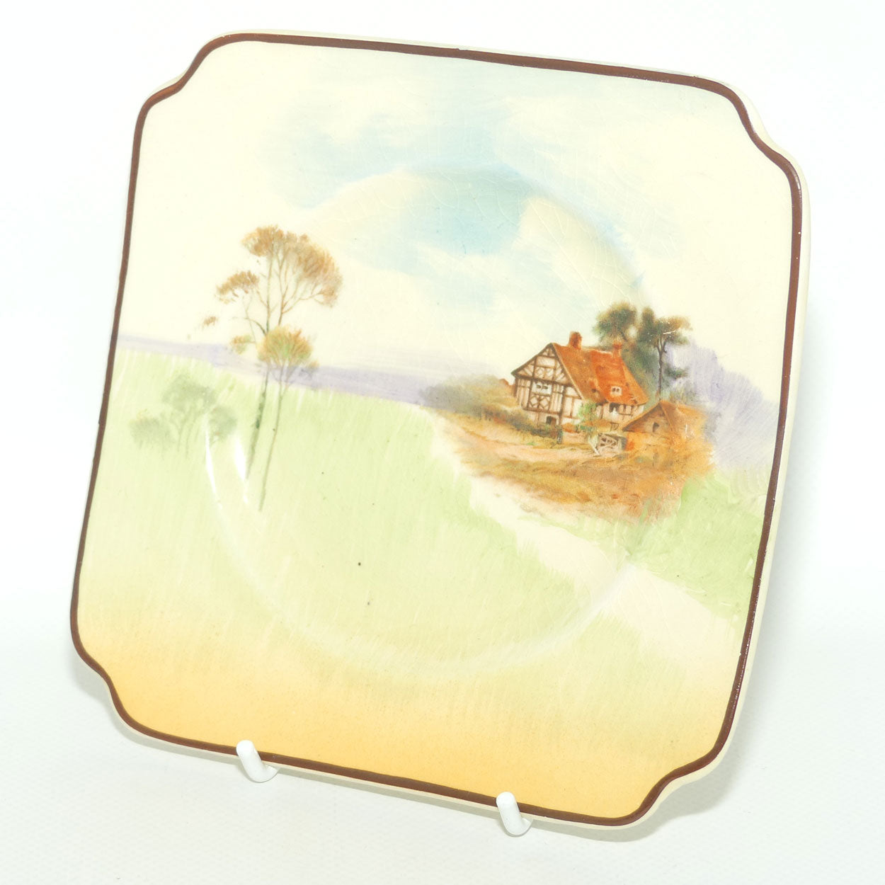 Royal Doulton English Cottages square tea plate D4987 | Scene 4