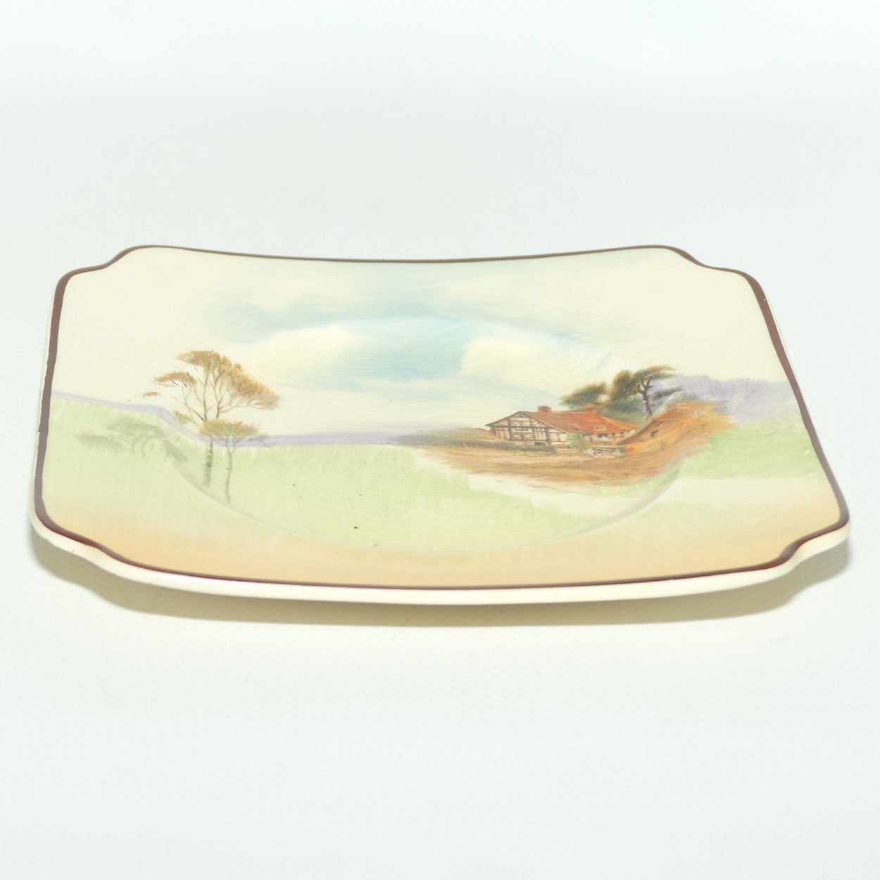 Royal Doulton English Cottages square tea plate D4987 | Scene 4