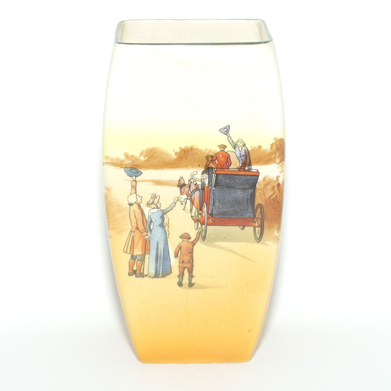 Royal Doulton Coaching Days square vase D2716