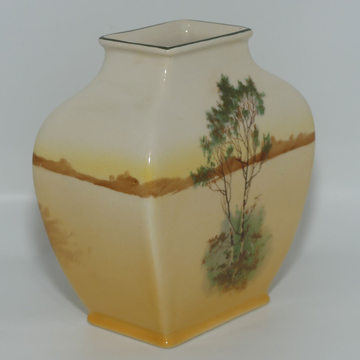 Royal Doulton Coaching Days square section shaped vase