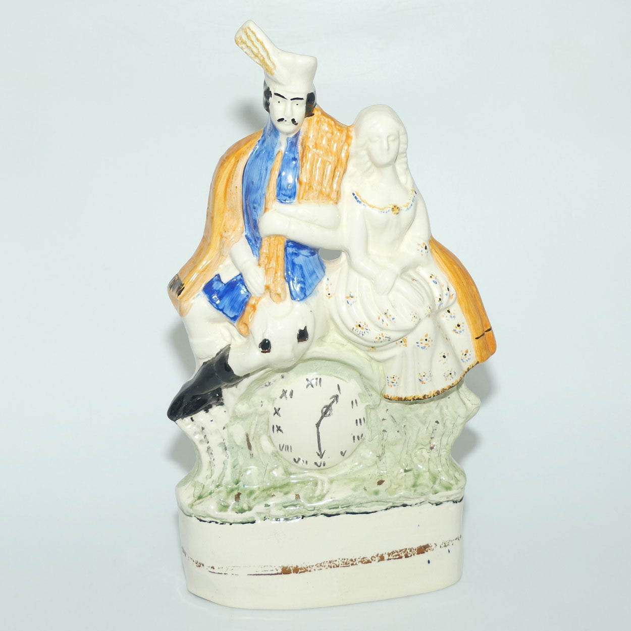 Antique style Staffordshire Flat Back Clock Figure | Couple