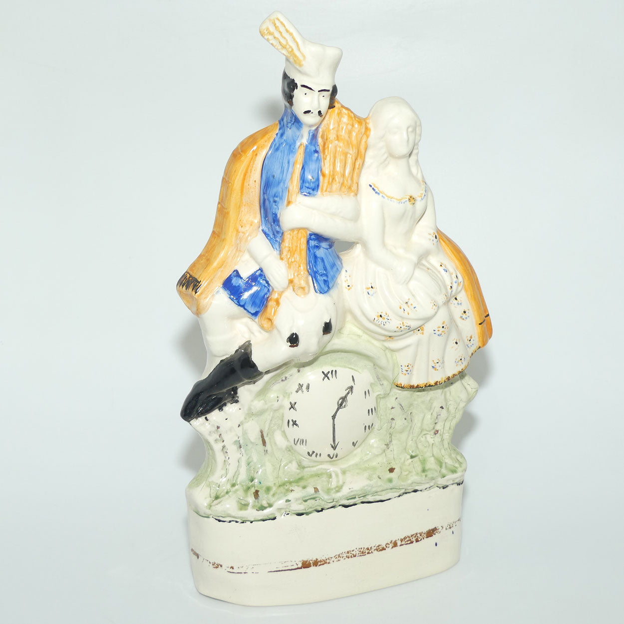 Antique style Staffordshire Flat Back Clock Figure | Couple