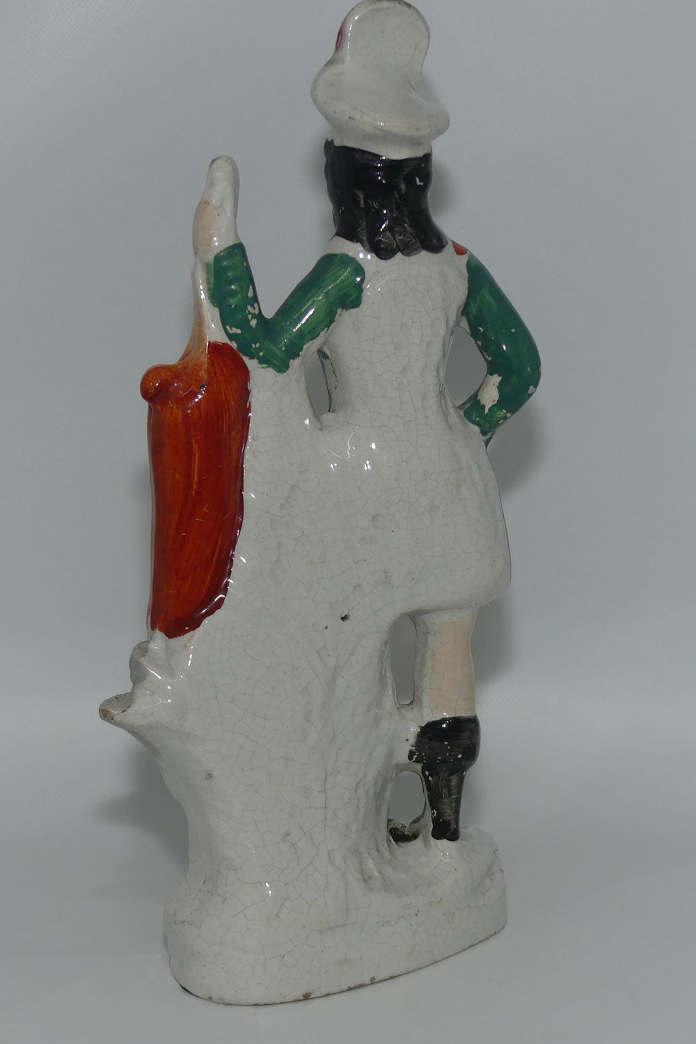Antique Staffordshire Flat back figure Hunter and Prey c.1860