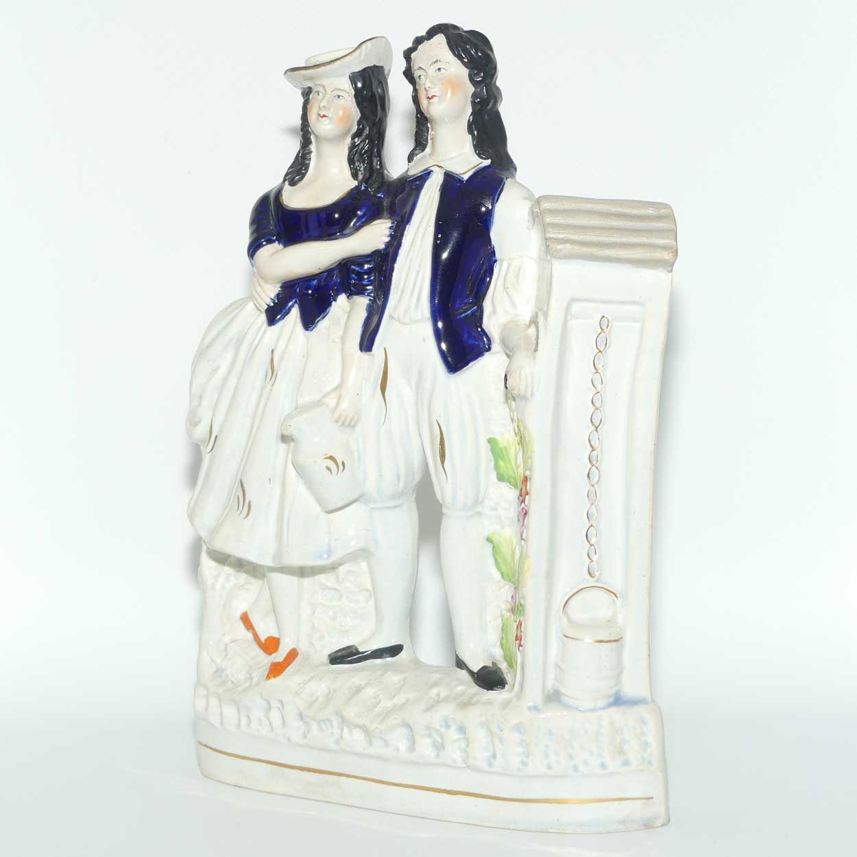 Antique Staffordshire Pottery Jack and Jill figure