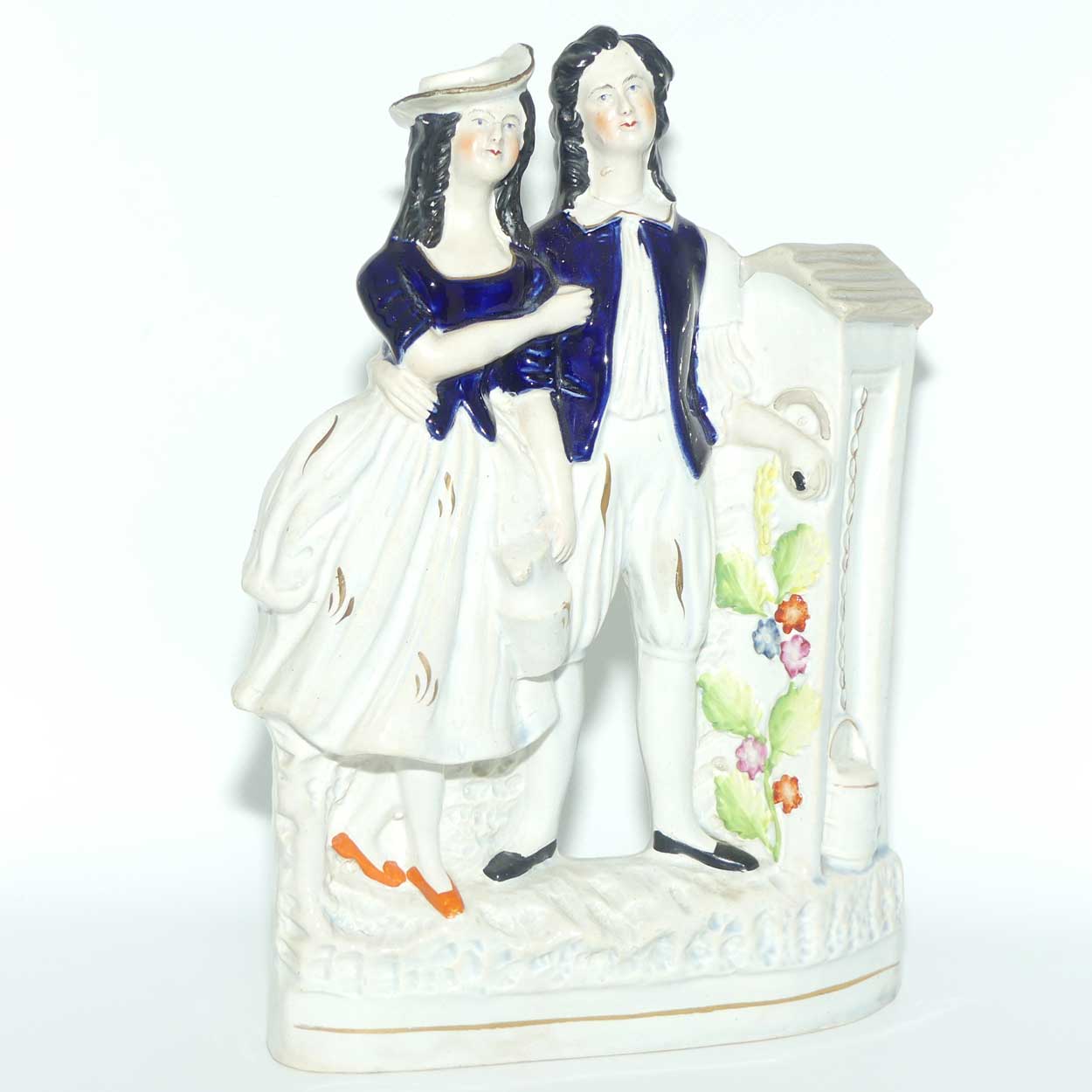 Antique Staffordshire Pottery Jack and Jill figure