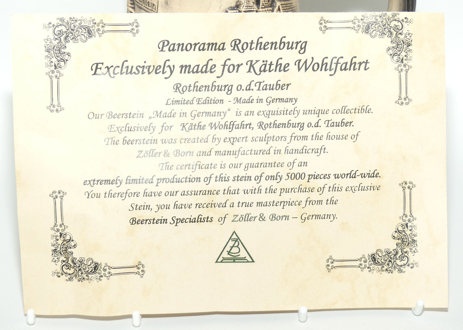 Kathe Wohlfahrt Zoller and Born Stein | Panorama Rothenburg | Limited Edition with Cert | 26.5cm tall