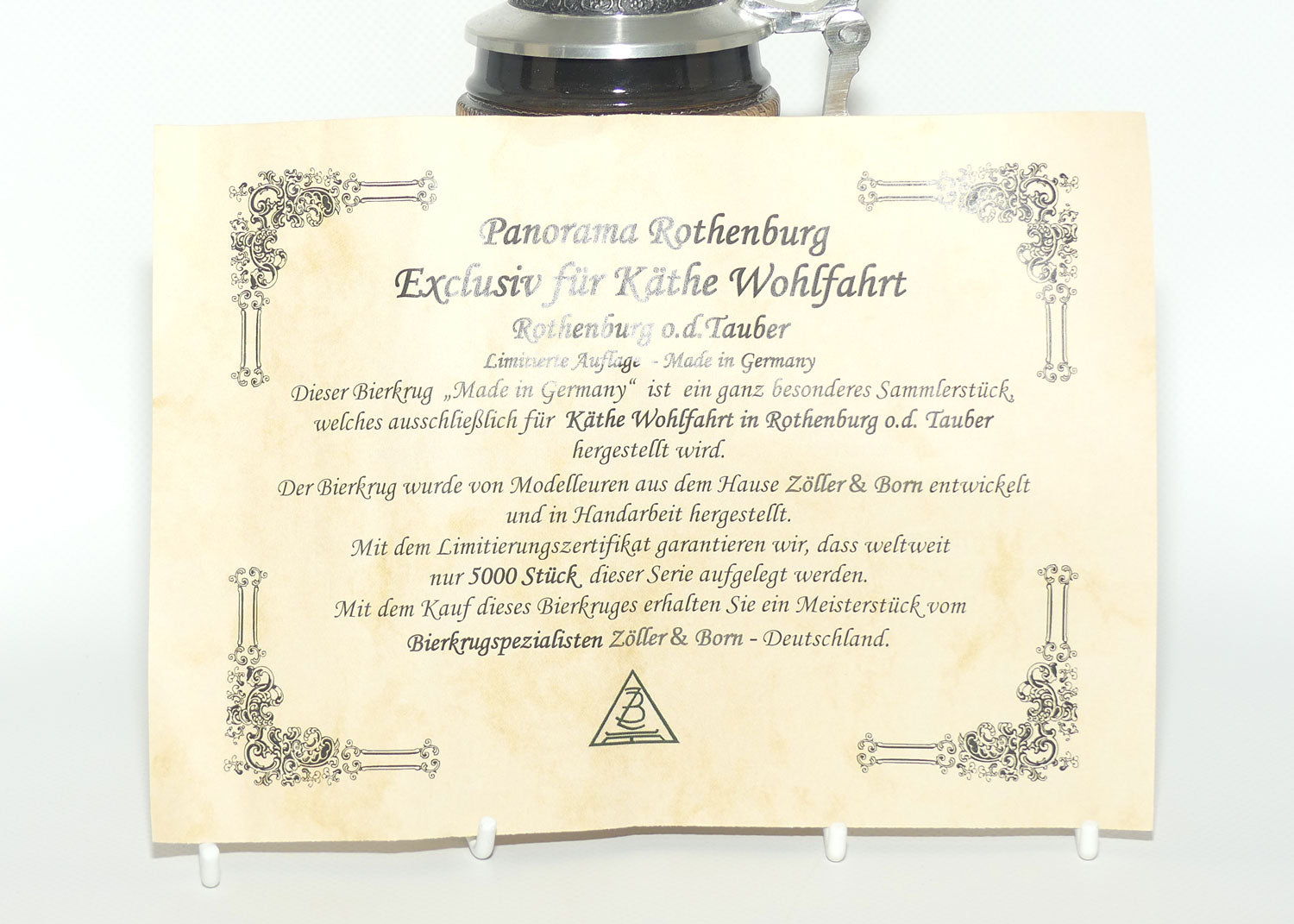 Kathe Wohlfahrt Zoller and Born Stein | Panorama Rothenburg | Limited Edition with Cert | 22cm tall