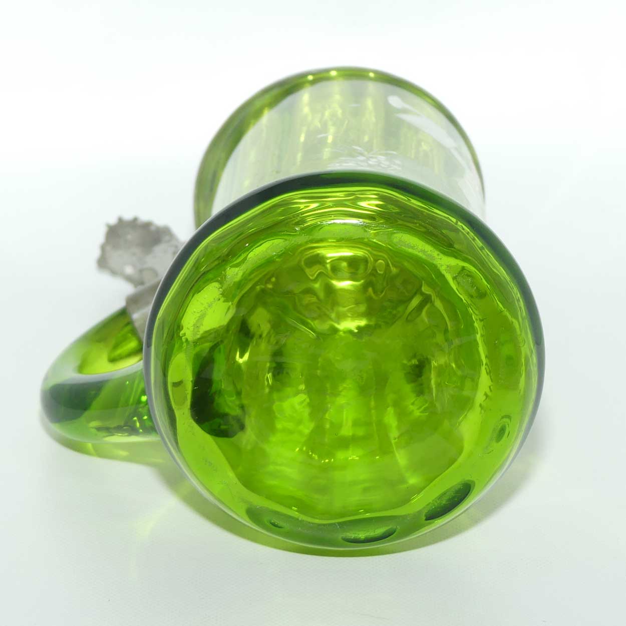 Green Mary Gregory glass Stein Behut Dich Gott