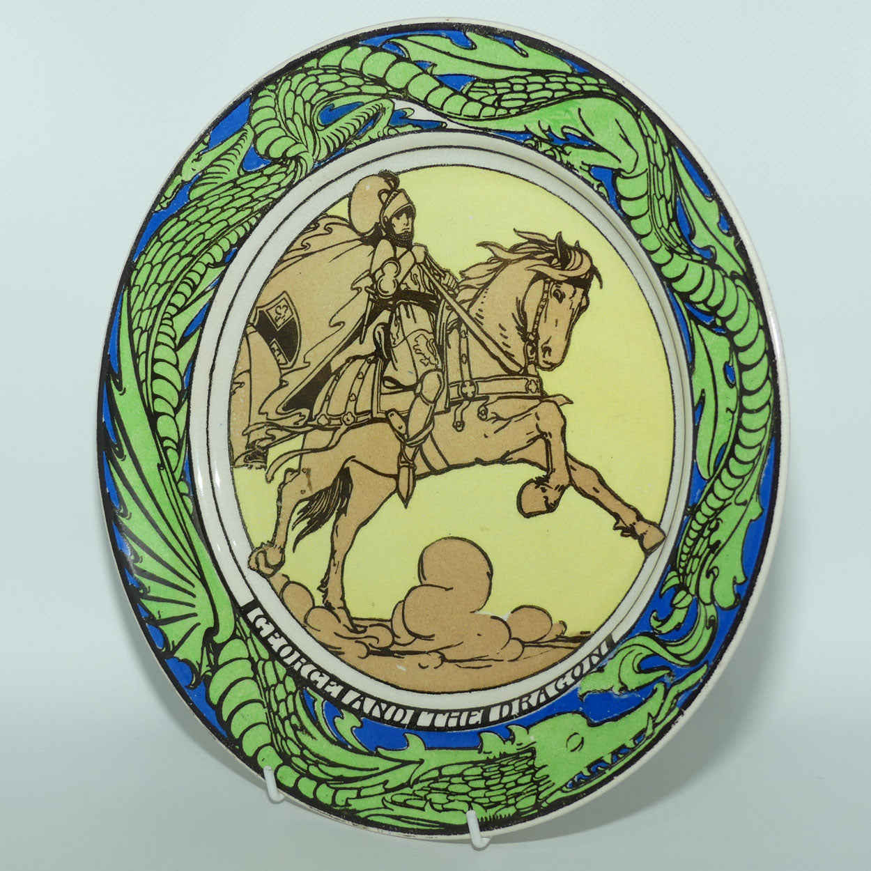 Royal Doulton Saint George | St George and the Dragon plate | Green and Yellow
