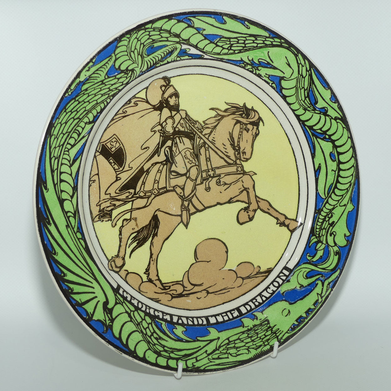 Royal Doulton Saint George | St George and the Dragon plate | Green and Yellow