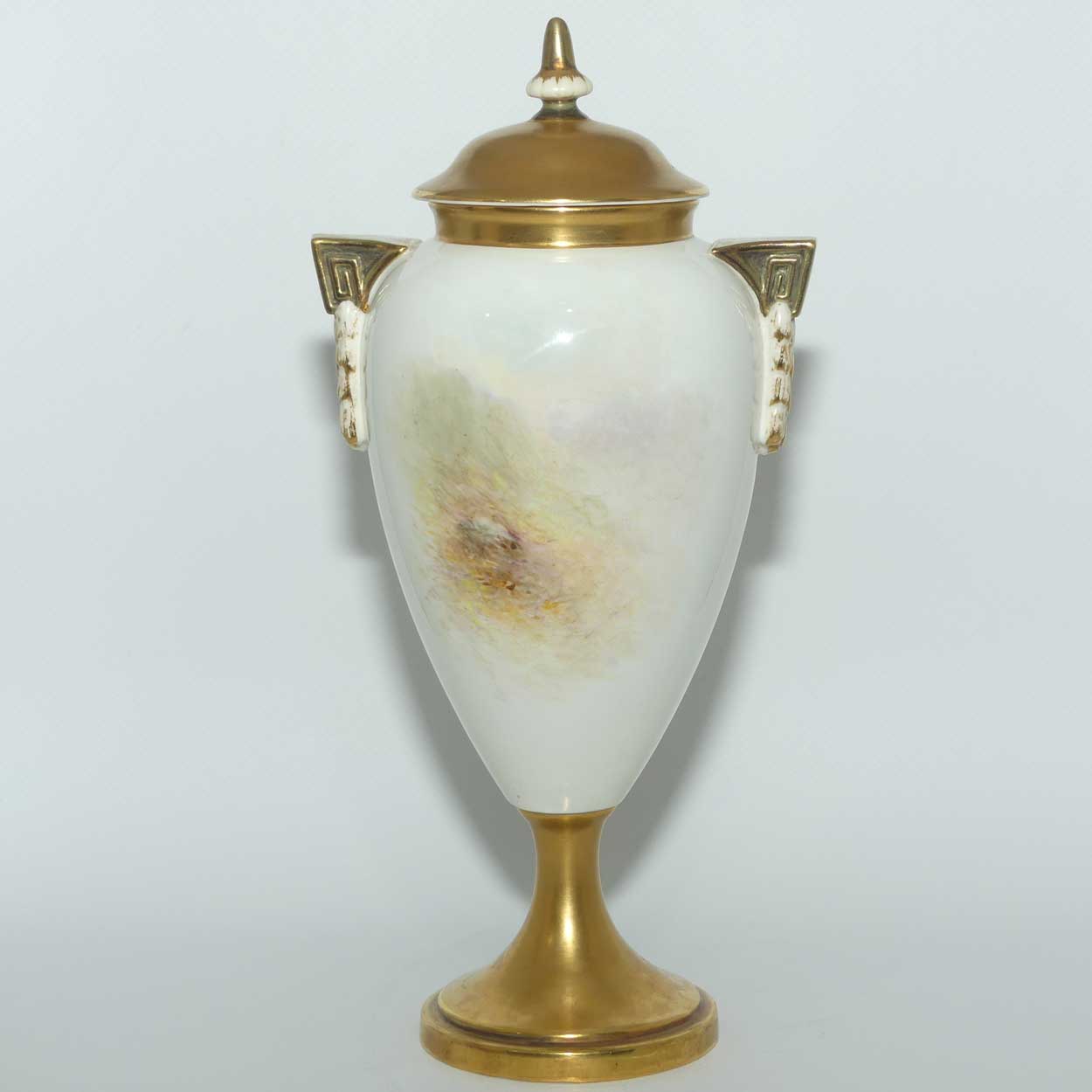 Royal Worcester hand painted Highland Cattle lidded vase with gilt | H Stinton | Shape 2713/2
