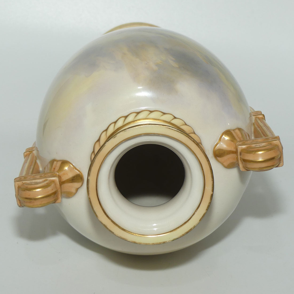 Royal Worcester hand painted twin handle Highland Cattle vase | John Stinton | #1