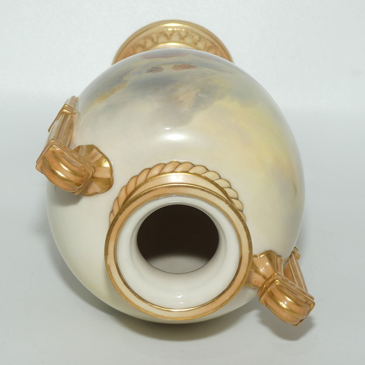 Royal Worcester hand painted twin handle Highland Cattle vase | John Stinton | #2