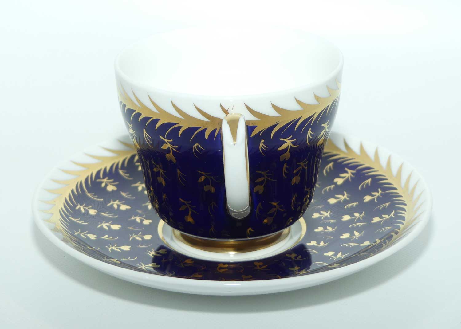 Wedgwood Bone China St James pattern tea duo | Blue and Gold