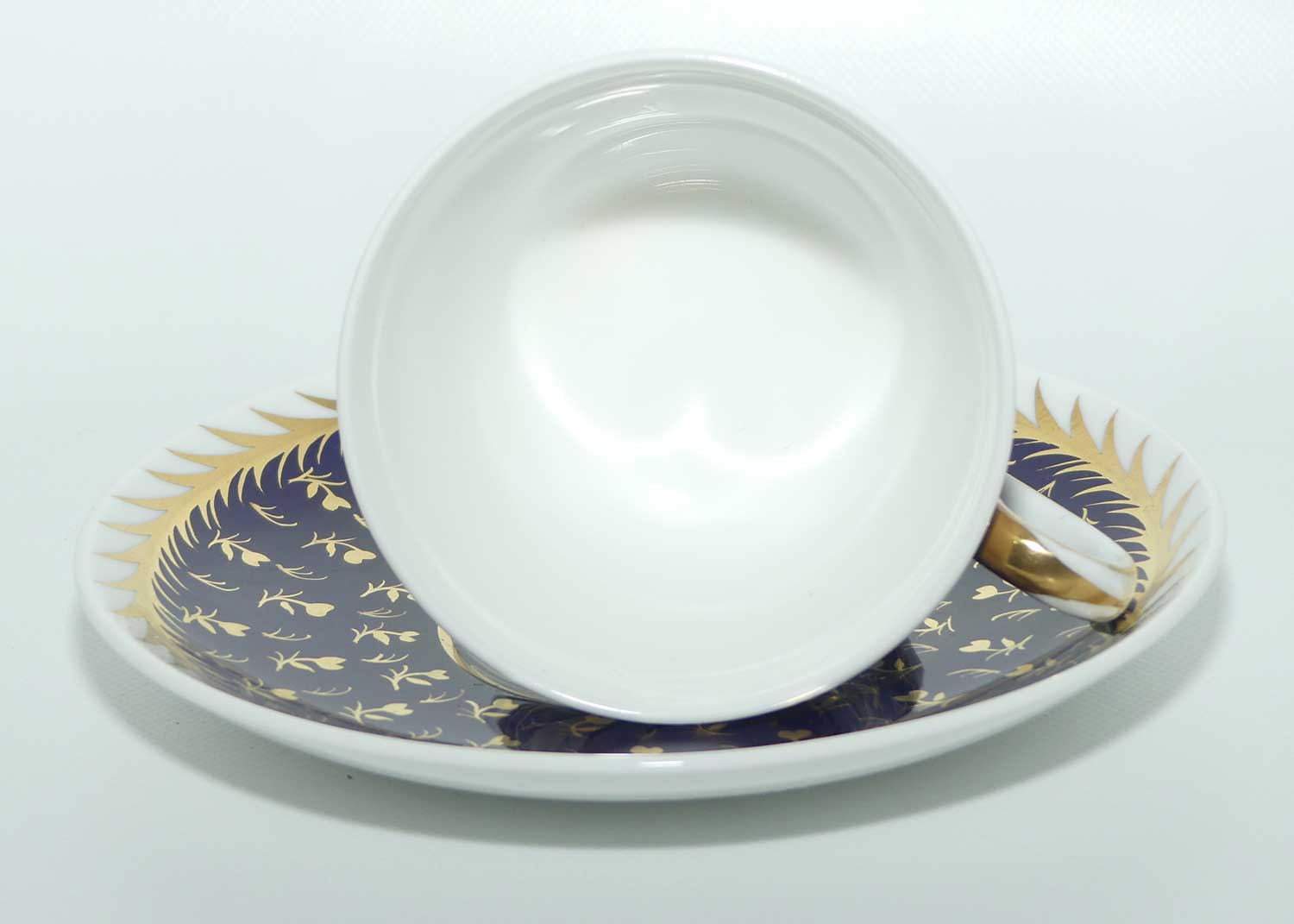Wedgwood Bone China St James pattern tea duo | Blue and Gold