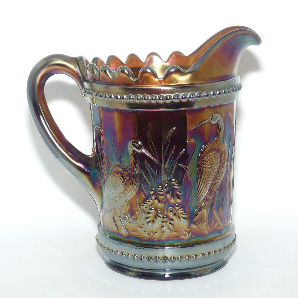 Dugan Amethyst Carnival glass water jug | Stork and Rushes
