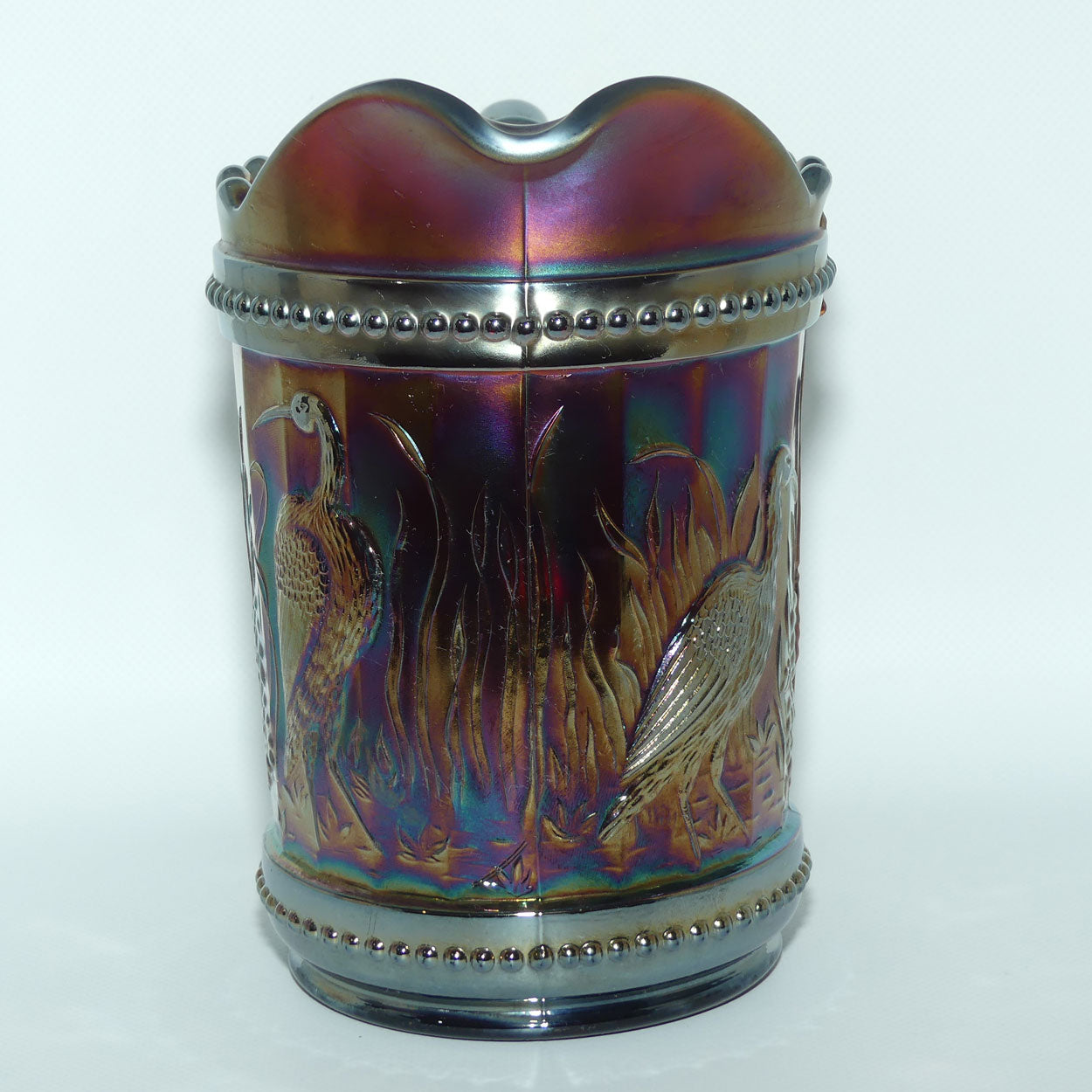 Dugan Amethyst Carnival glass water jug | Stork and Rushes