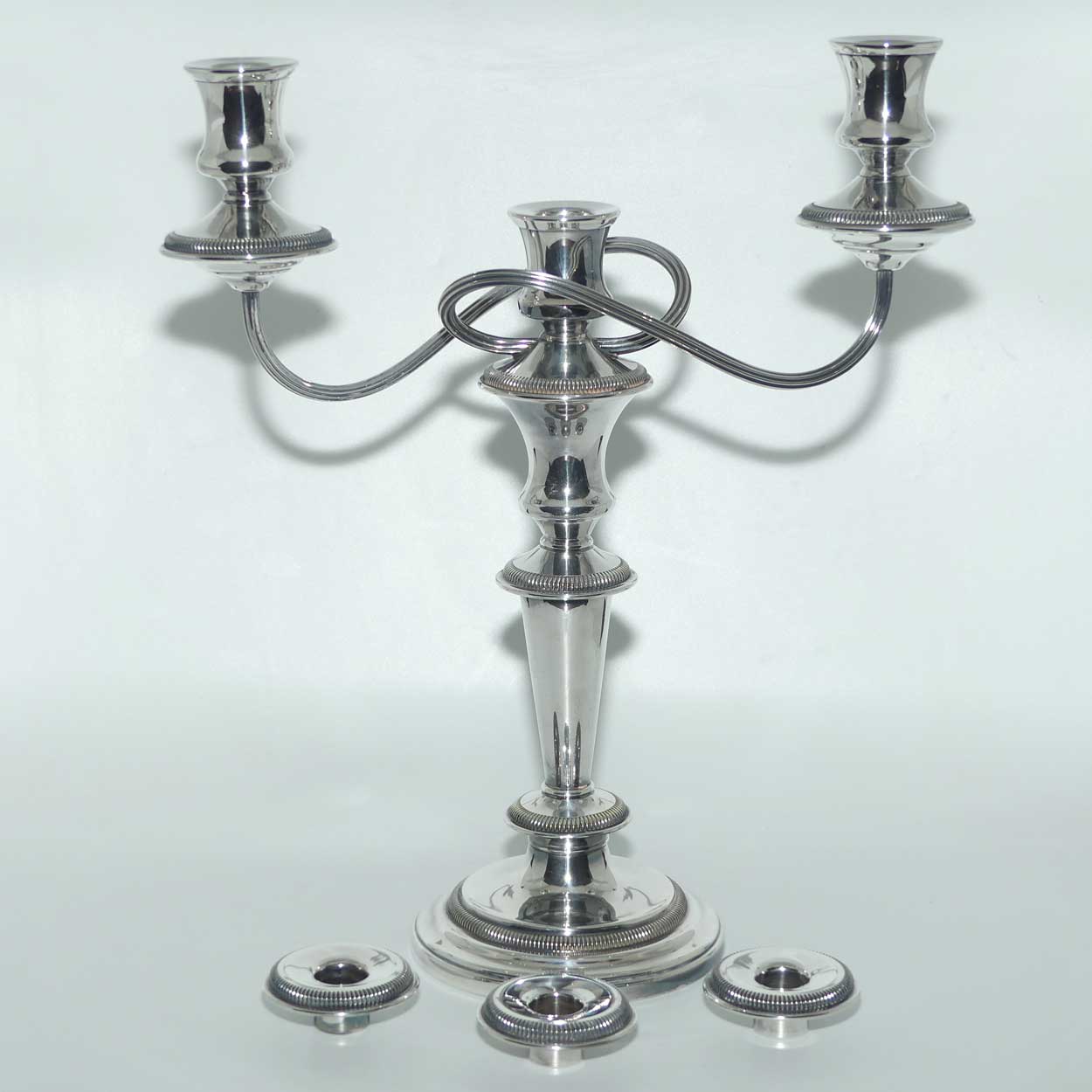 Superb Strachan 3 Branch Silver Plated Candleabre