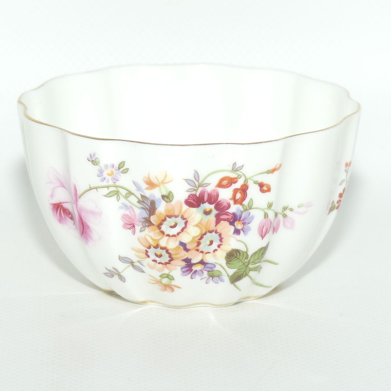 Royal Crown Derby Derby Posies sugar bowl | Fluted rim