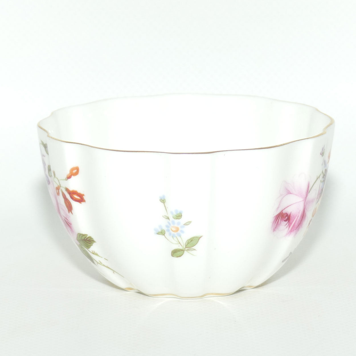 Royal Crown Derby Derby Posies sugar bowl | Fluted rim