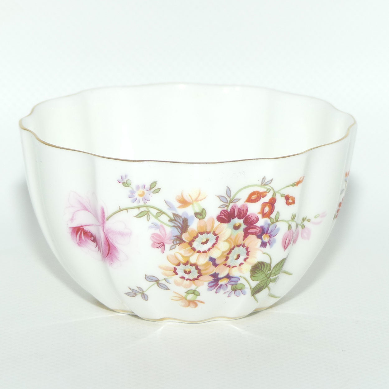Royal Crown Derby Derby Posies sugar bowl | Fluted rim