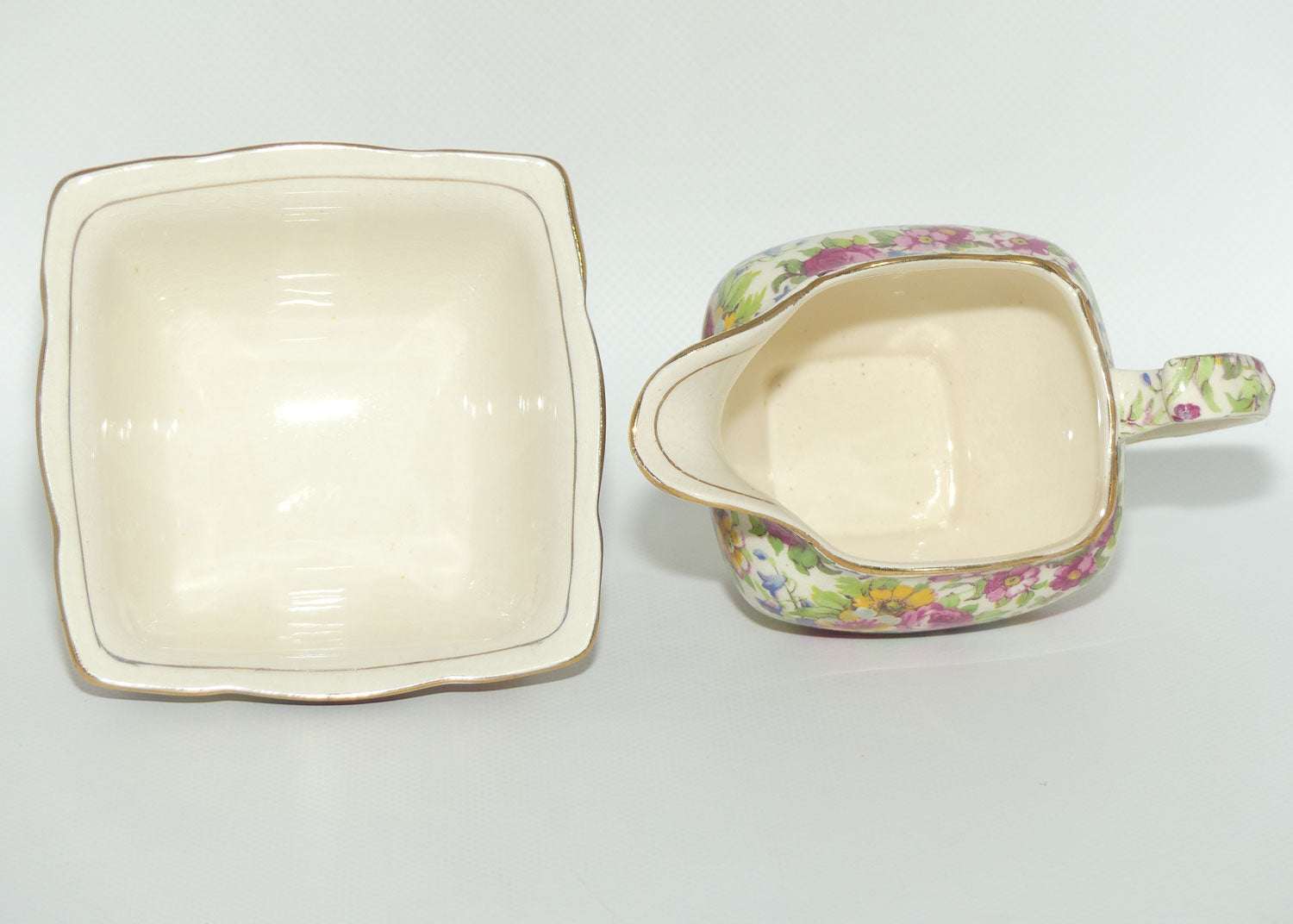 Royal Winton Summertime Chintz milk jug and sugar bowl