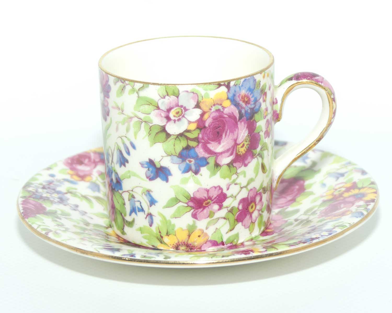 Royal Winton Summertime Chintz demi tasse duo