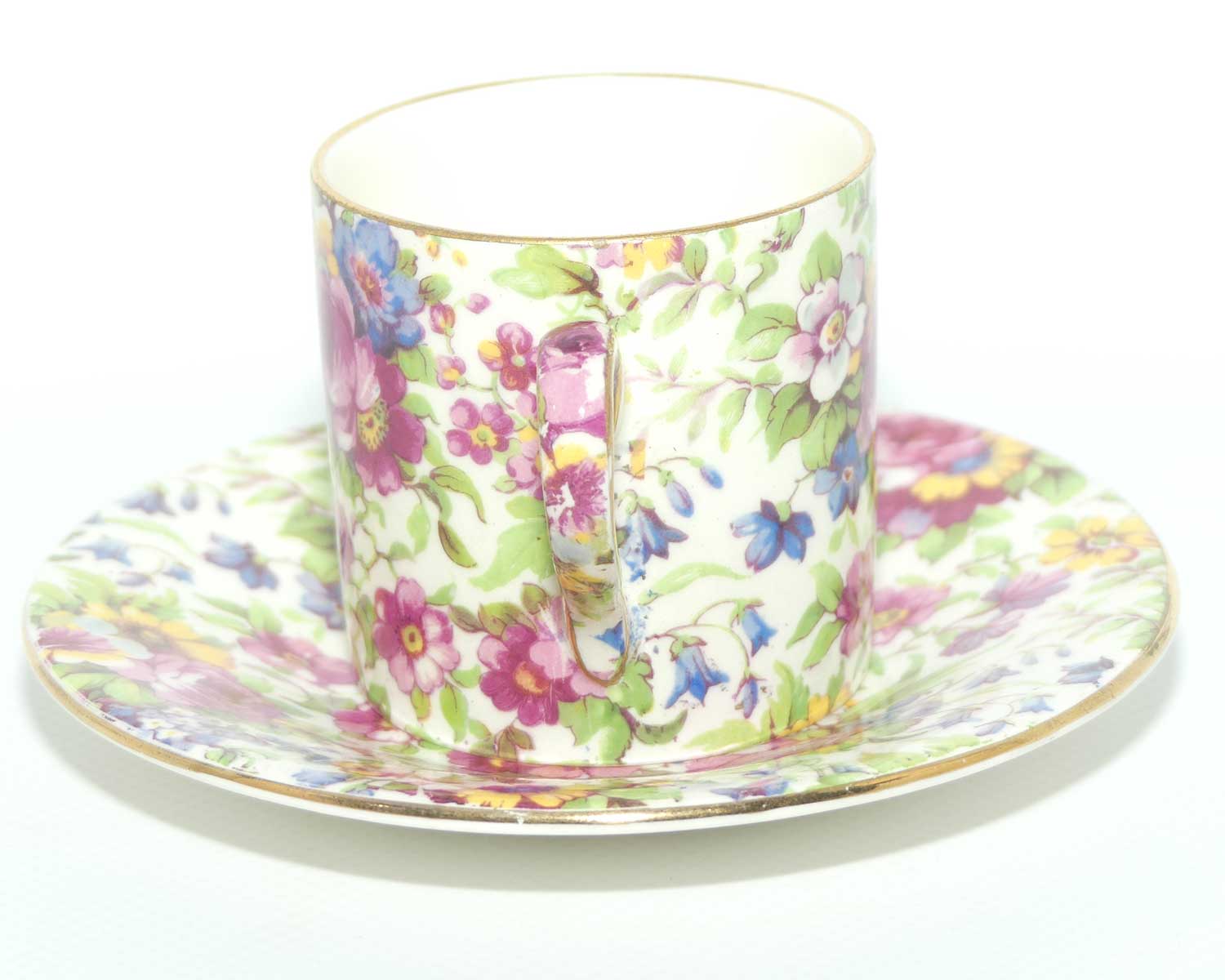 Royal Winton Summertime Chintz demi tasse duo