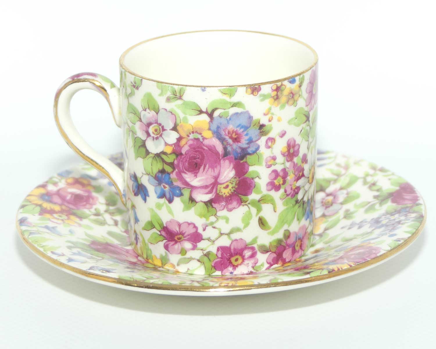 Royal Winton Summertime Chintz demi tasse duo