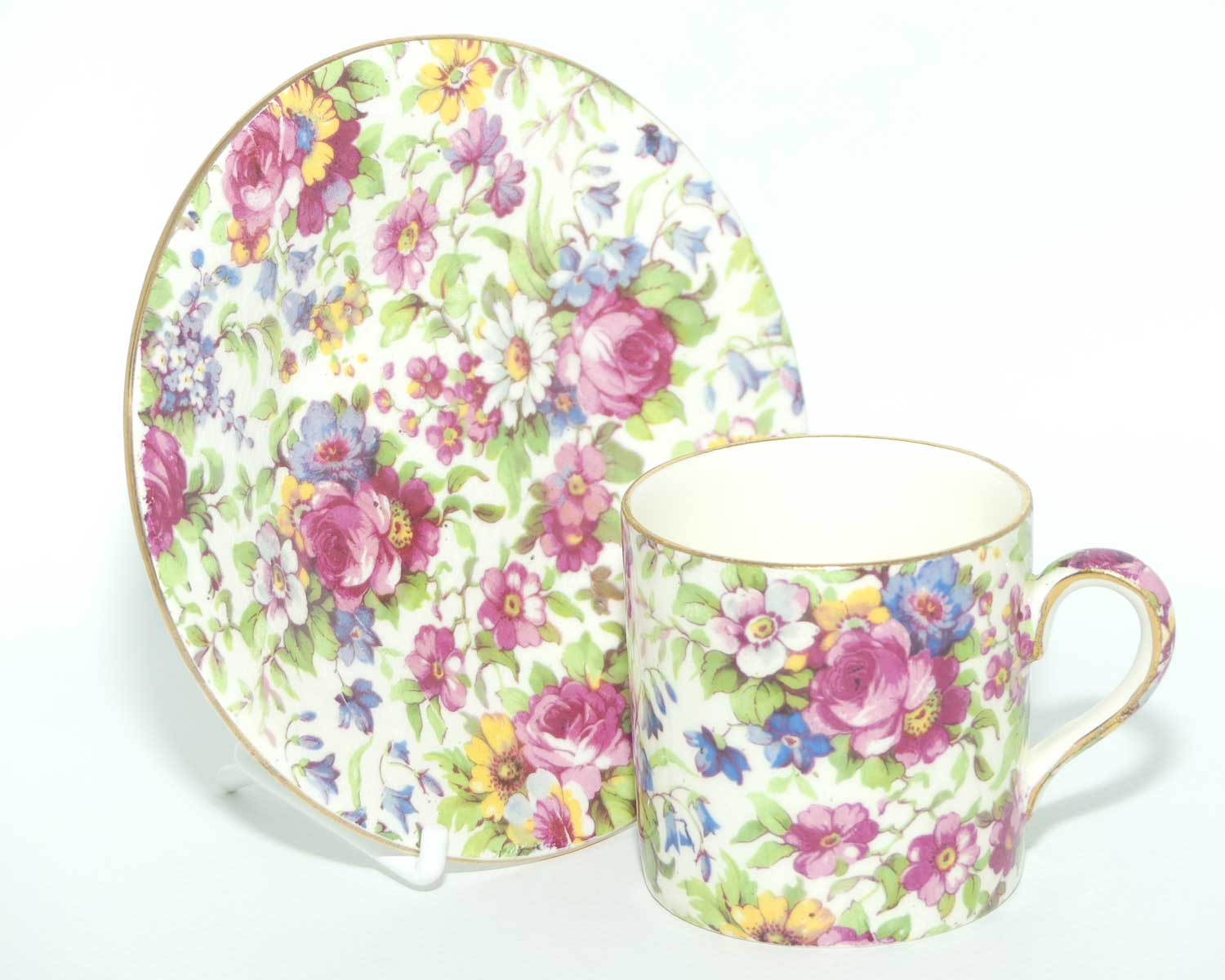 Royal Winton Summertime Chintz demi tasse duo