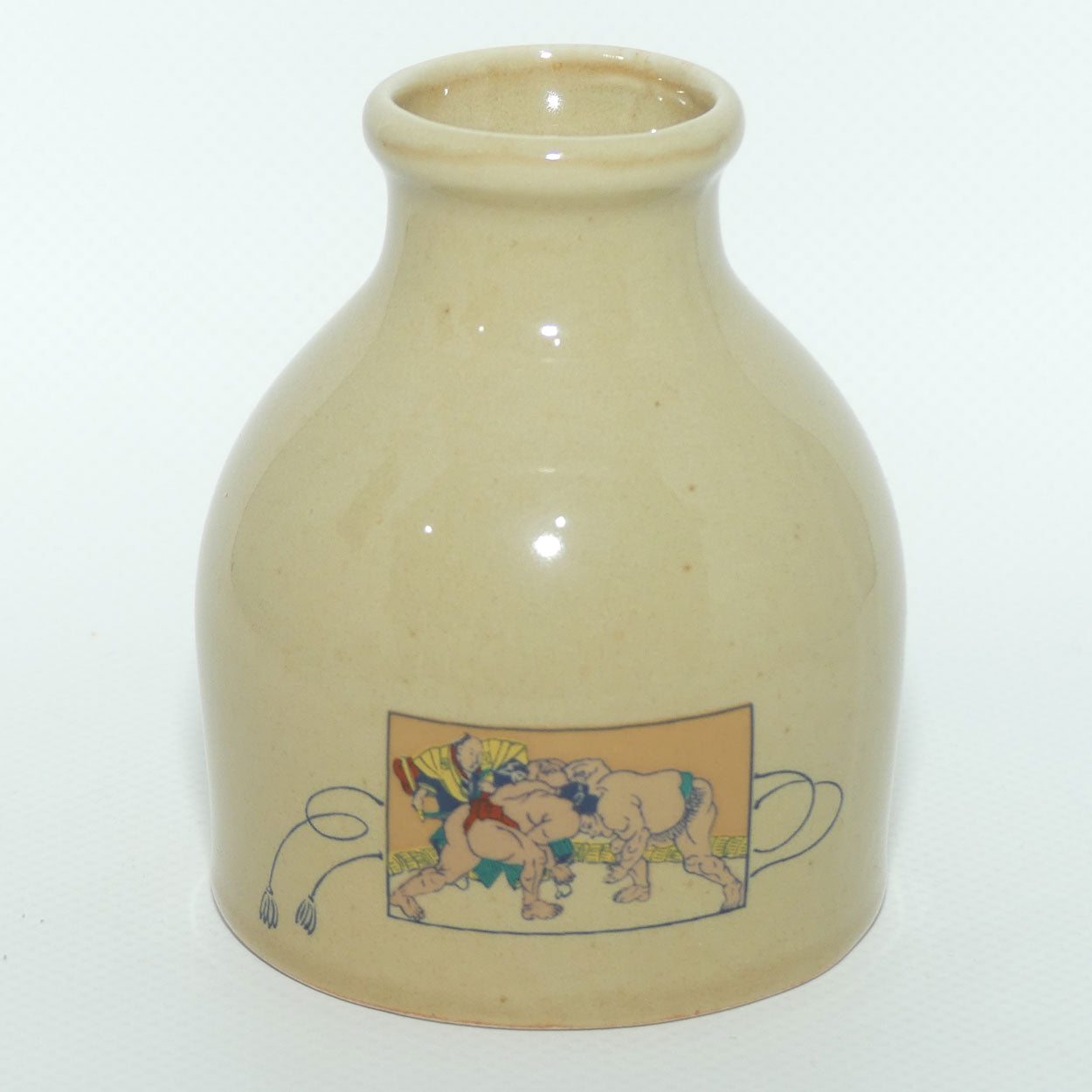 Oriental Sake Jug and undertray | Tokkuri | Sumo Wrestlers