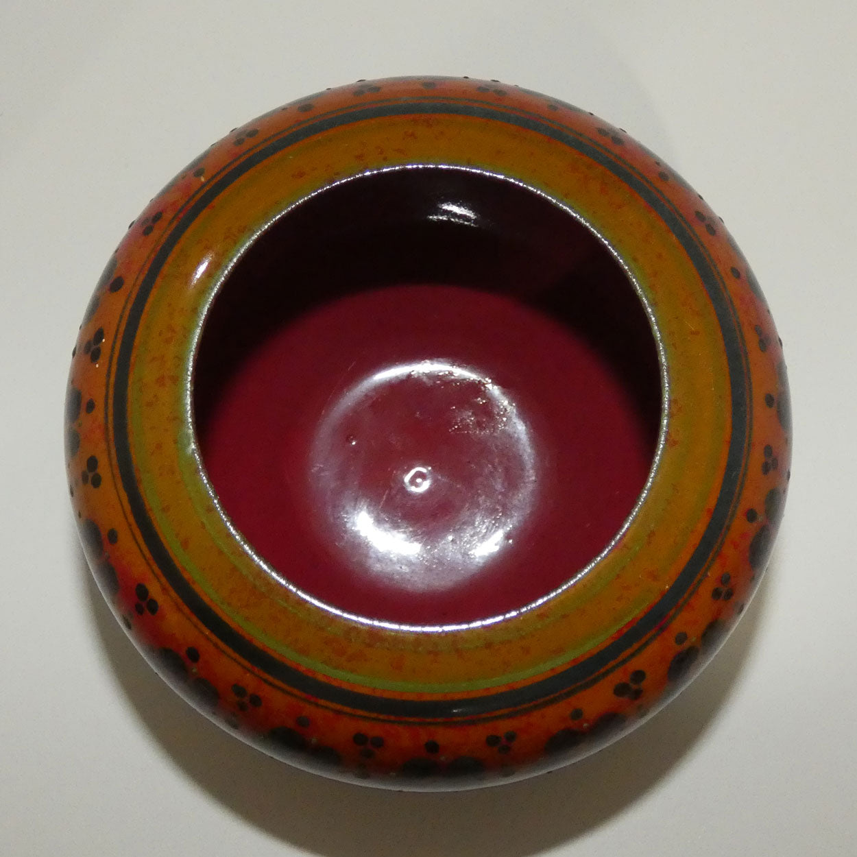 Royal Doulton Flambe Sung Floral Decorated squat vase