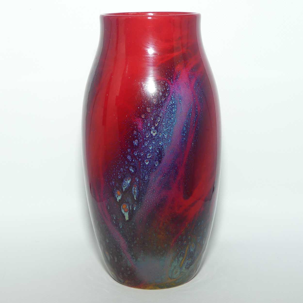 Royal Doulton Flambe Sung veined and mottled vase | Original Label | Noke and Fred Moore