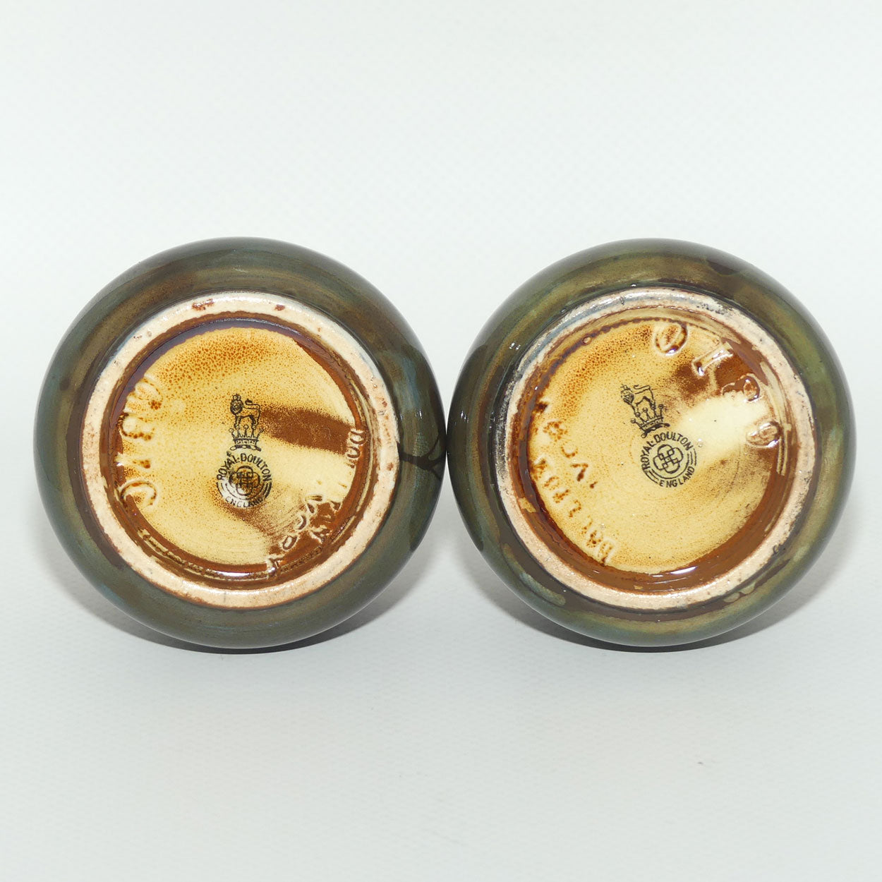 Royal Doulton pair of miniature hand painted Sunset vases