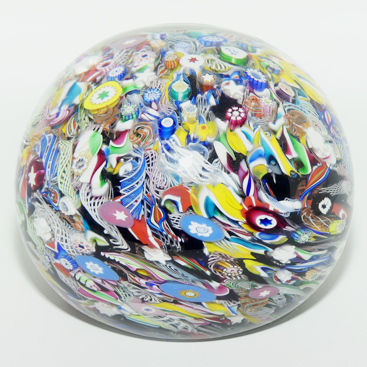 John Deacons Scotland Millefiori Scramble Super Magnum paperweight | Yellow