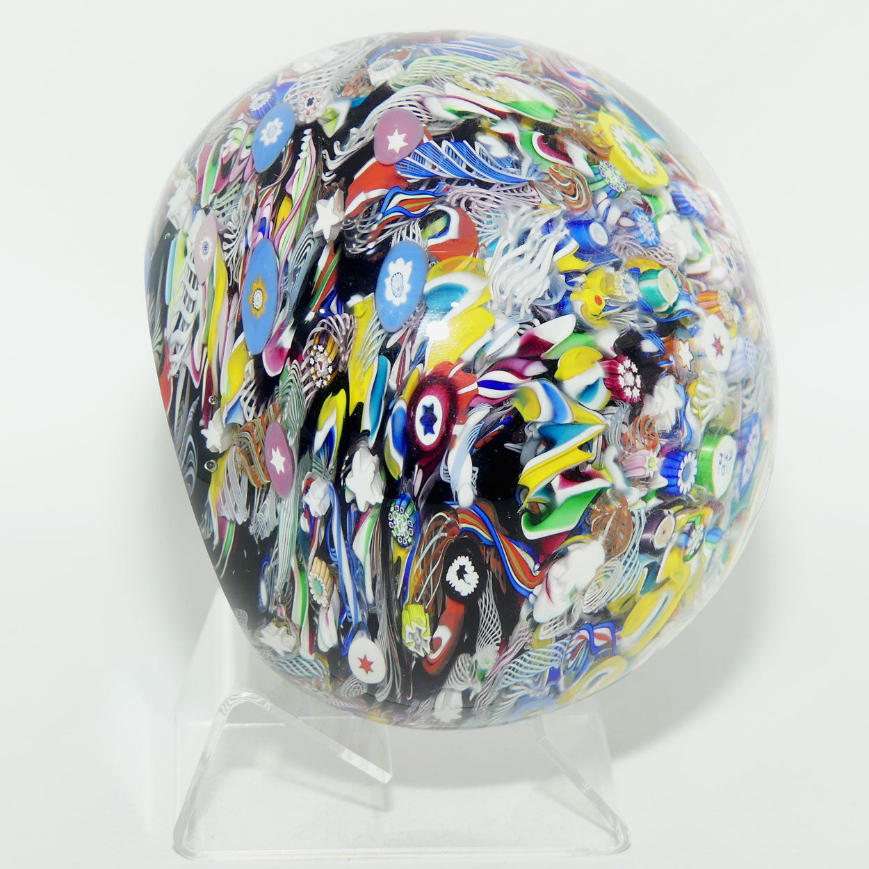 John Deacons Scotland Millefiori Scramble Super Magnum paperweight | Yellow