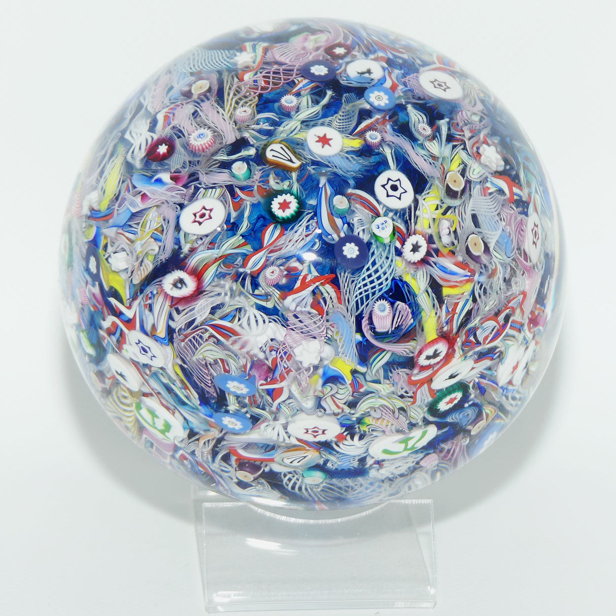 John Deacons Scotland Millefiori Scramble Super Magnum paperweight | Stars