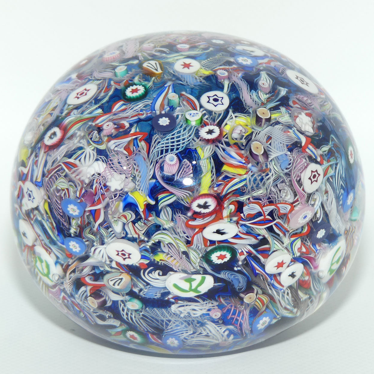 John Deacons Scotland Millefiori Scramble Super Magnum paperweight | Stars