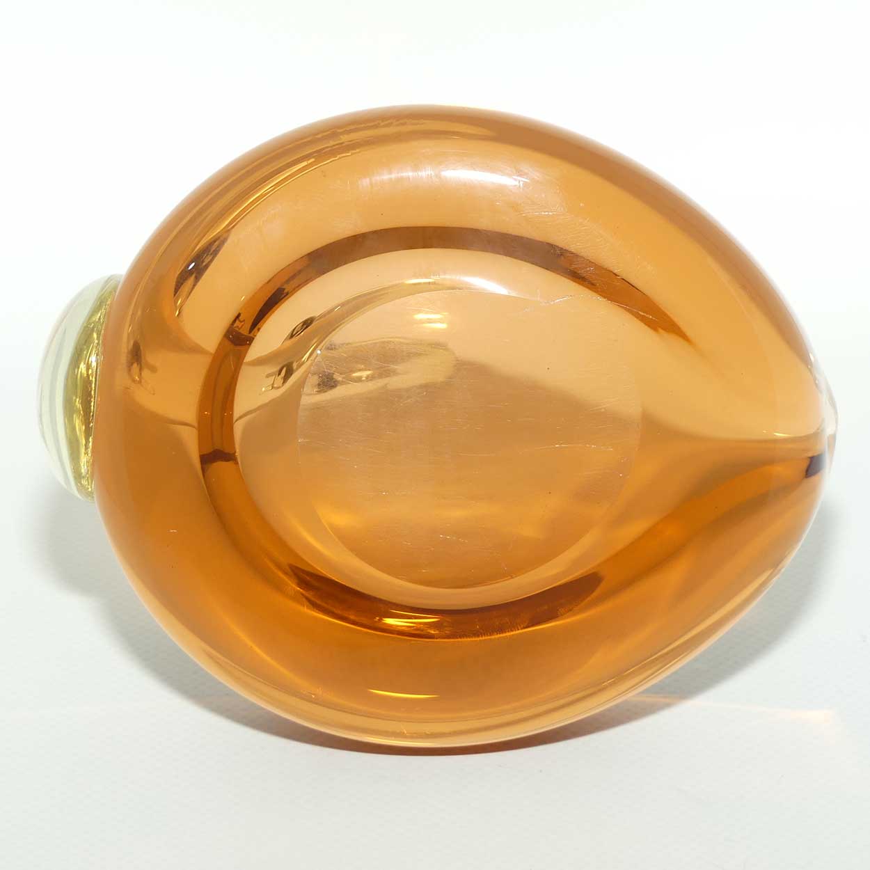 Vintage Art Glass Swan | Cherry Amber Glass base