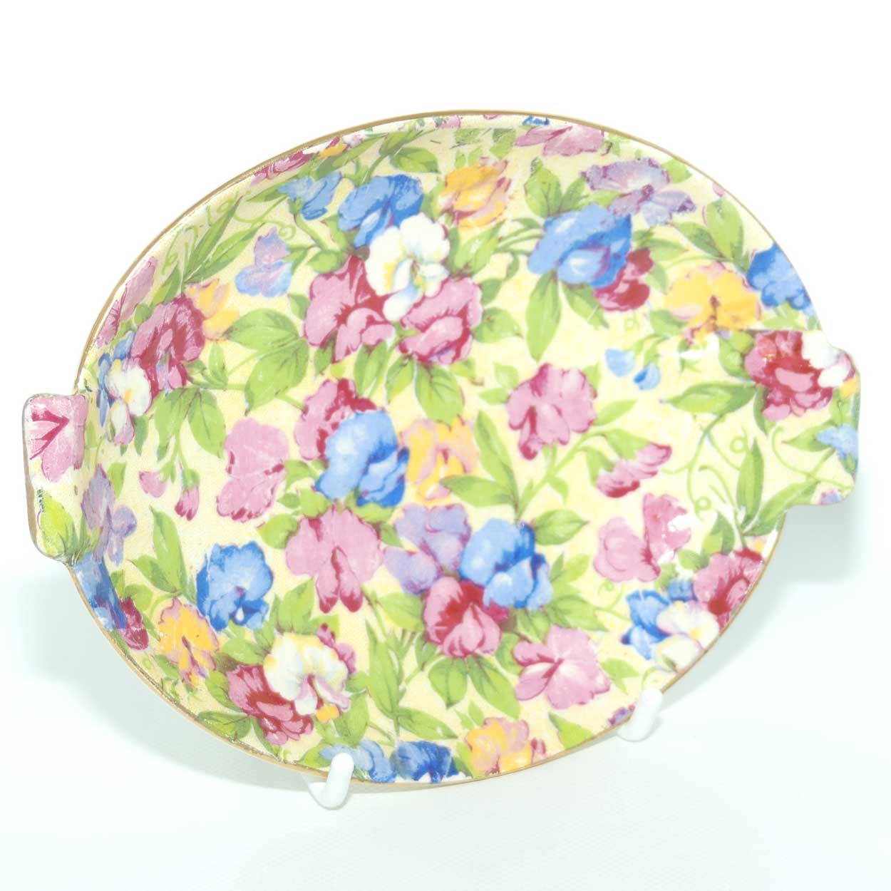 Royal Winton Sweet Pea Chintz twin handle oval dish